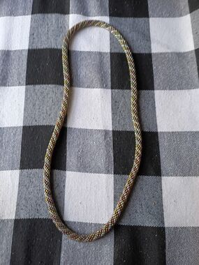 Beaded Rope Necklace in Multicolor Metallics